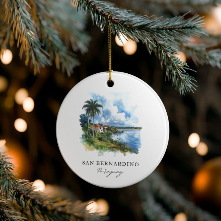 San Bernardino River Side Paraguay Ornament: Unique San Bernardino River Side Paraguay Souvenir, San Bernardino River Side Paraguay Xmas Decor