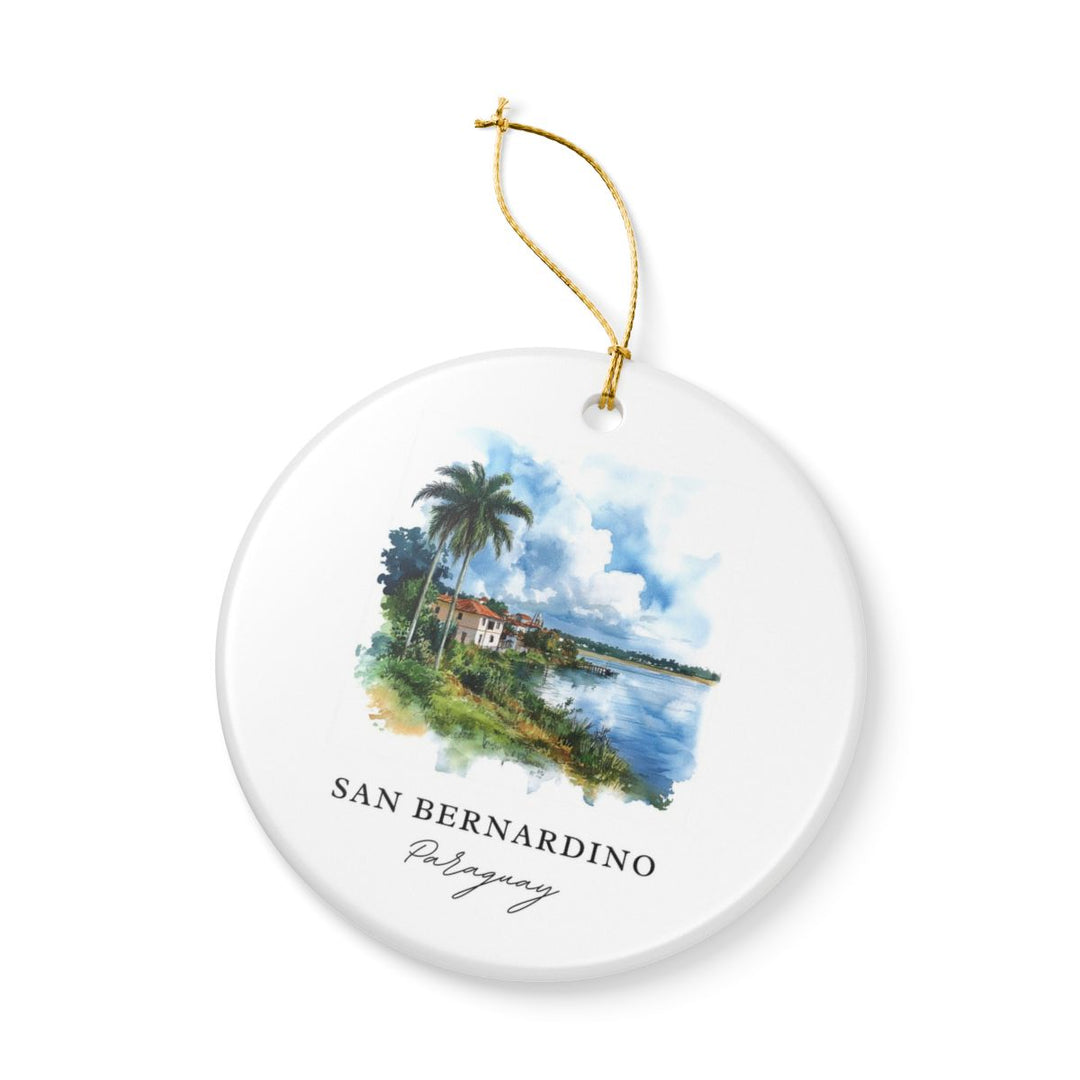 San Bernardino River Side Paraguay Ornament: Unique San Bernardino River Side Paraguay Souvenir, San Bernardino River Side Paraguay Xmas Decor