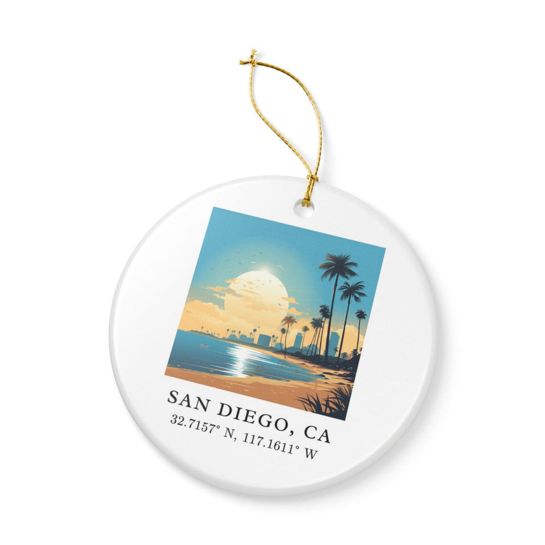 San Diego California USA Ornament: Unique San Diego Souvenir, San Diego California Xmas Decor, and Authentic San Diego Gift