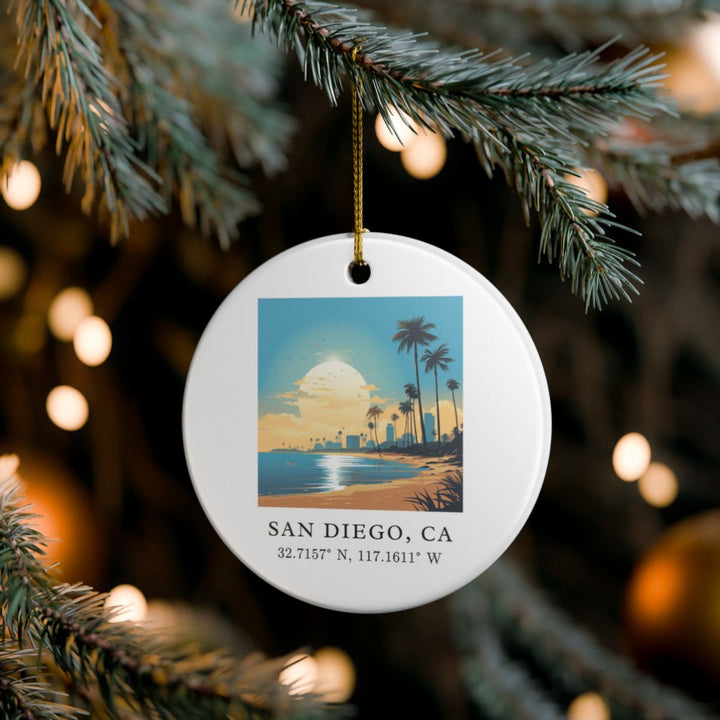 San Diego California USA Ornament: Unique San Diego Souvenir, San Diego California Xmas Decor, and Authentic San Diego Gift