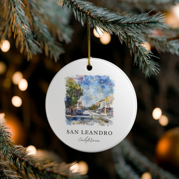 San Leandro California Ornament: Unique San Leandro Souvenir, San Leandro California Xmas Decor, and Authentic San Leandro Gift