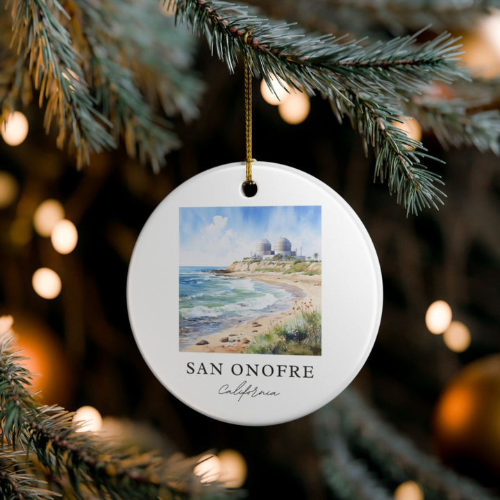 San Onofre California Ornament: Unique San Onofre Souvenir, San Onofre California Xmas Decor, and Authentic San Onofre Gift