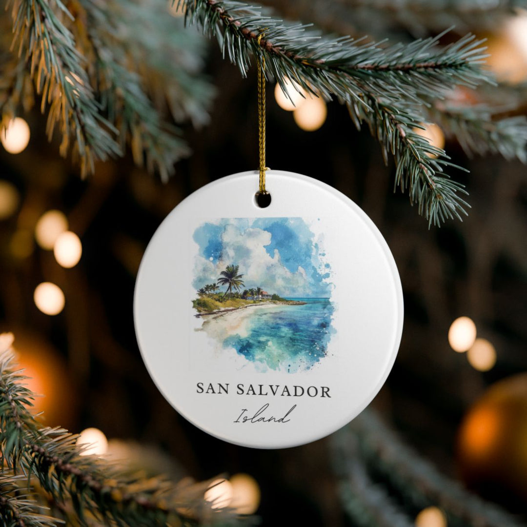 San Salvador Island Bahamas Ornament: Unique San Salvador Island Bahamas Souvenir, San Salvador Island Bahamas Xmas Decor