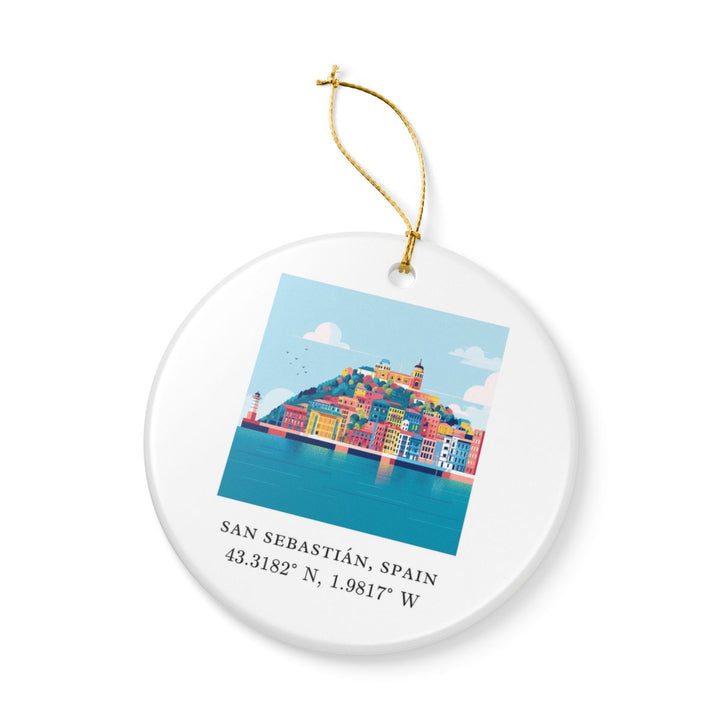 San Sebastian Spain Ornament: Unique San Sebastian Souvenir, San Sebastian Spain Xmas Decor, and Authentic San Sebastian Gift