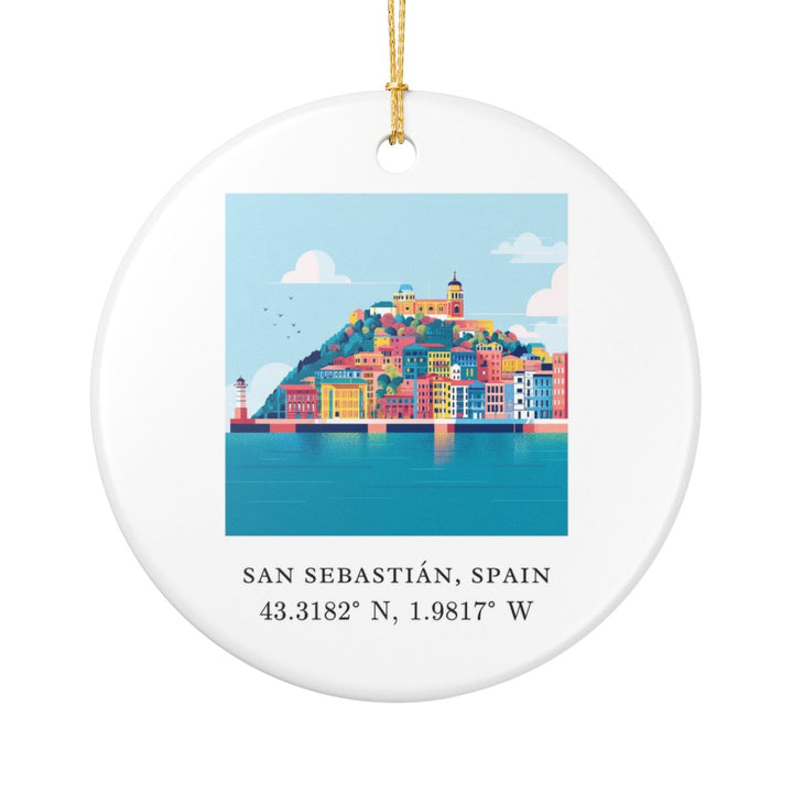 San Sebastian Spain Ornament: Unique San Sebastian Souvenir, San Sebastian Spain Xmas Decor, and Authentic San Sebastian Gift