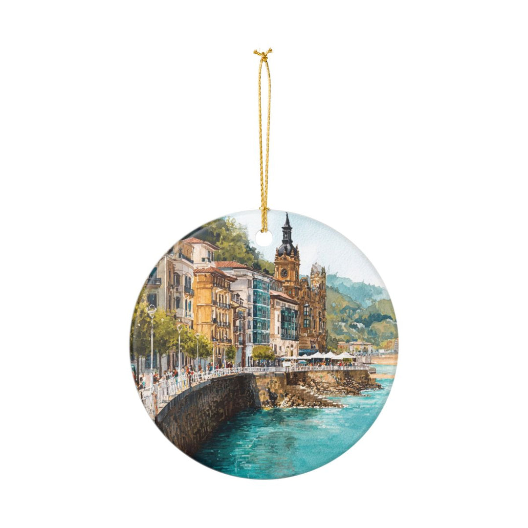 San Sebastian Spain Ornament: Unique San Sebastian Souvenir, San Sebastian Spain Xmas Decor, and Authentic San Sebastian Gift