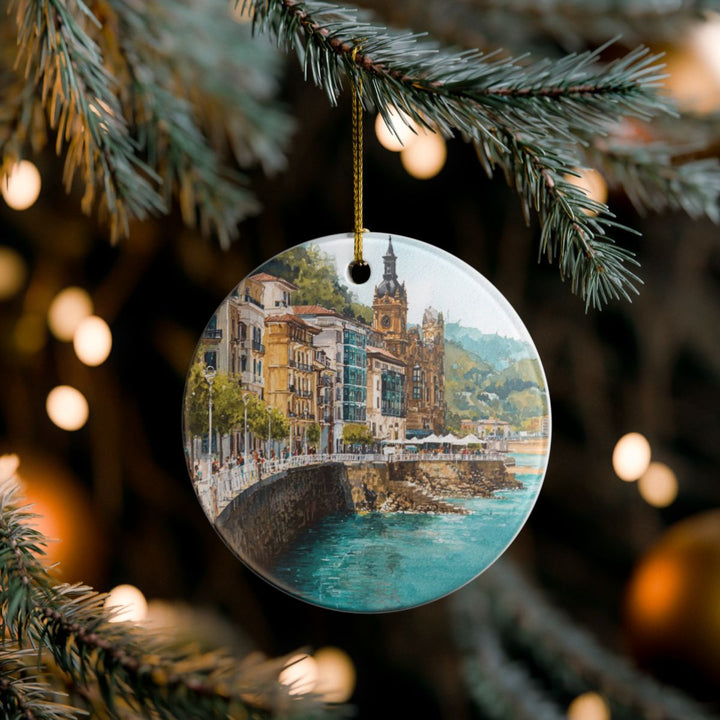 San Sebastian Spain Ornament: Unique San Sebastian Souvenir, San Sebastian Spain Xmas Decor, and Authentic San Sebastian Gift