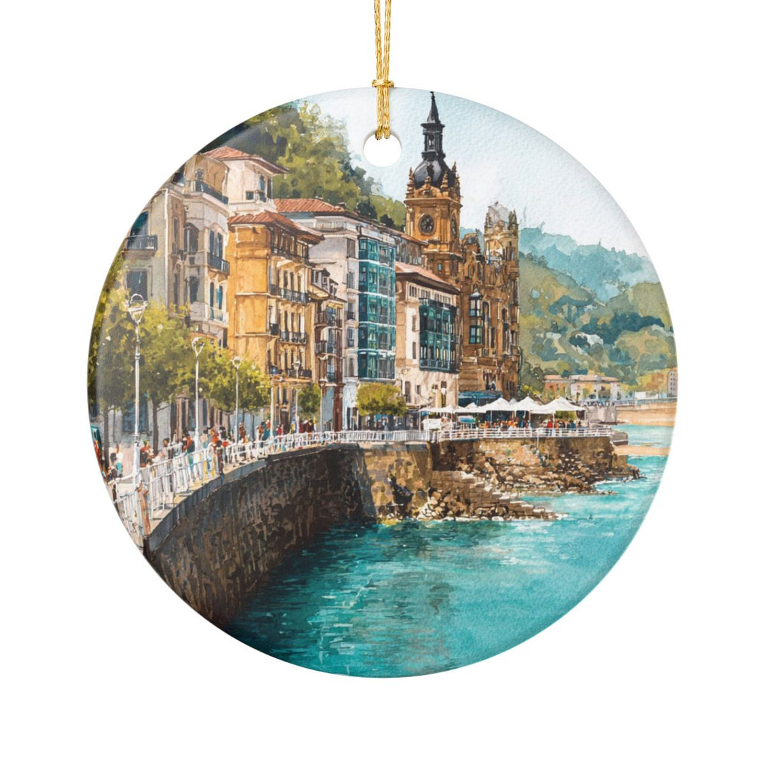 San Sebastian Spain Ornament: Unique San Sebastian Souvenir, San Sebastian Spain Xmas Decor, and Authentic San Sebastian Gift