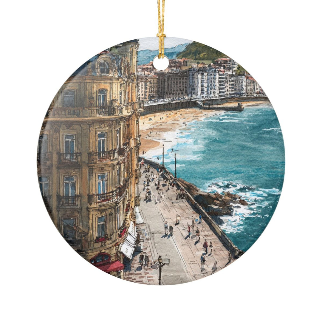 San Sebastian Spain Ornament: Unique San Sebastian Souvenir, San Sebastian Spain Xmas Decor, and Authentic San Sebastian Gift