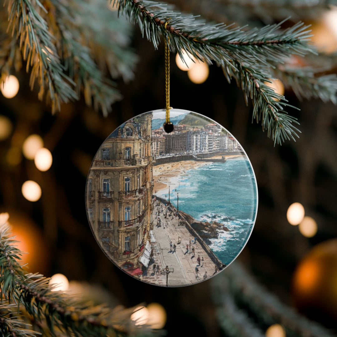 San Sebastian Spain Ornament: Unique San Sebastian Souvenir, San Sebastian Spain Xmas Decor, and Authentic San Sebastian Gift