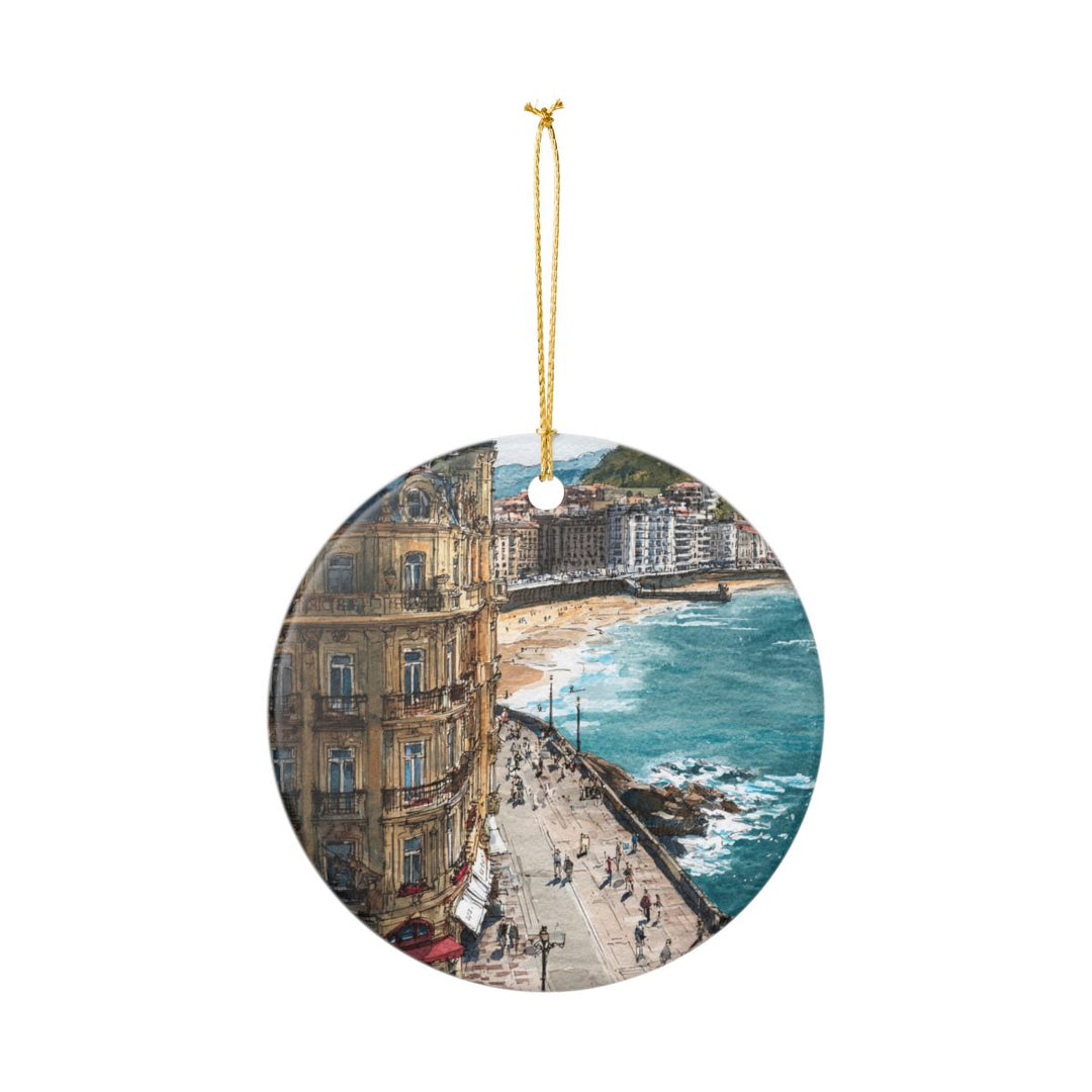 San Sebastian Spain Ornament: Unique San Sebastian Souvenir, San Sebastian Spain Xmas Decor, and Authentic San Sebastian Gift