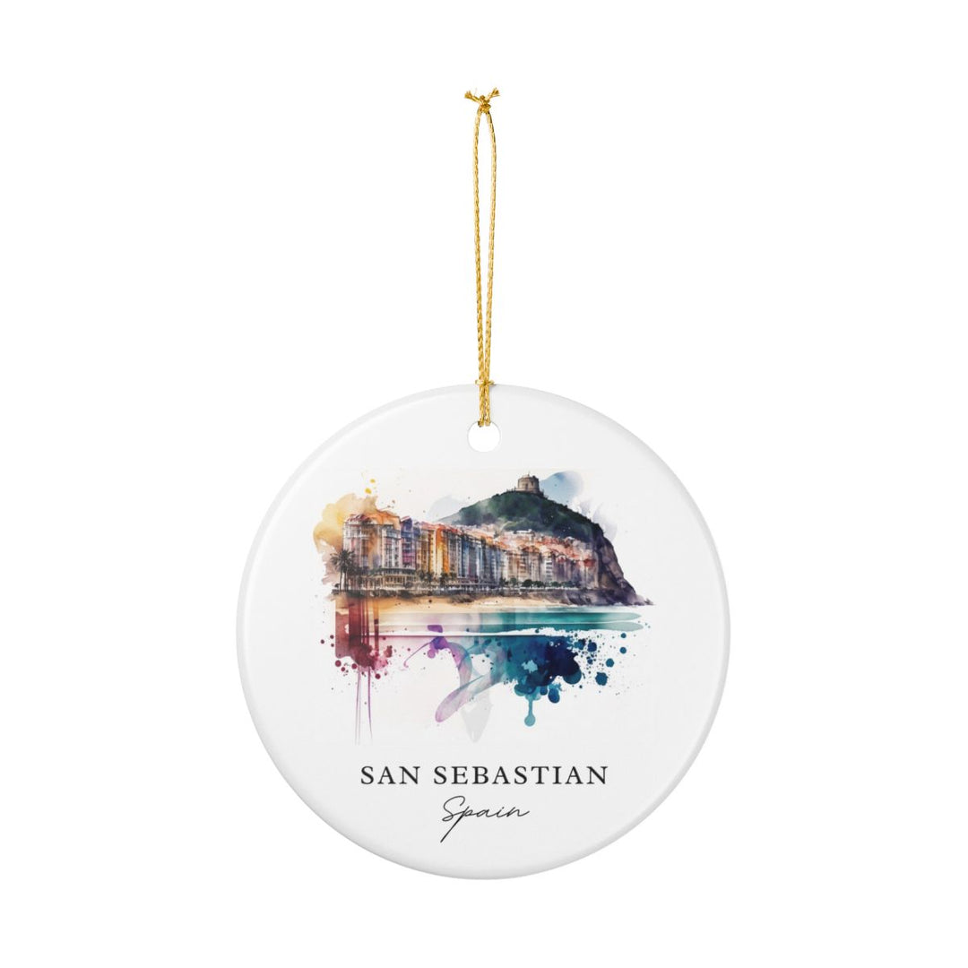 San Sebastian Spain Ornament: Unique San Sebastian Souvenir, San Sebastian Spain Xmas Decor, and Authentic San Sebastian Gift