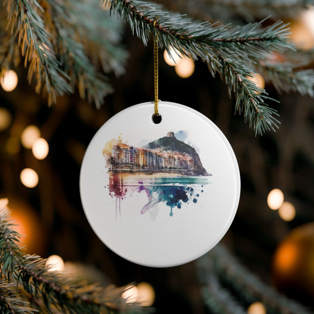 San Sebastian Spain Ornament: Unique San Sebastian Souvenir, San Sebastian Spain Xmas Decor, and Authentic San Sebastian Gift