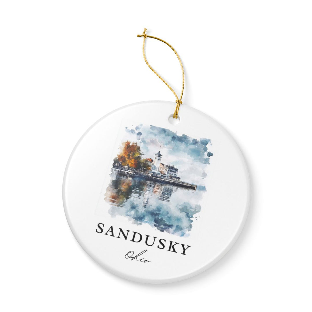 Sandusky Ohio USA Ornament: Unique Sandusky Souvenir, Sandusky Ohio Xmas Decor, and Authentic Sandusky Gift