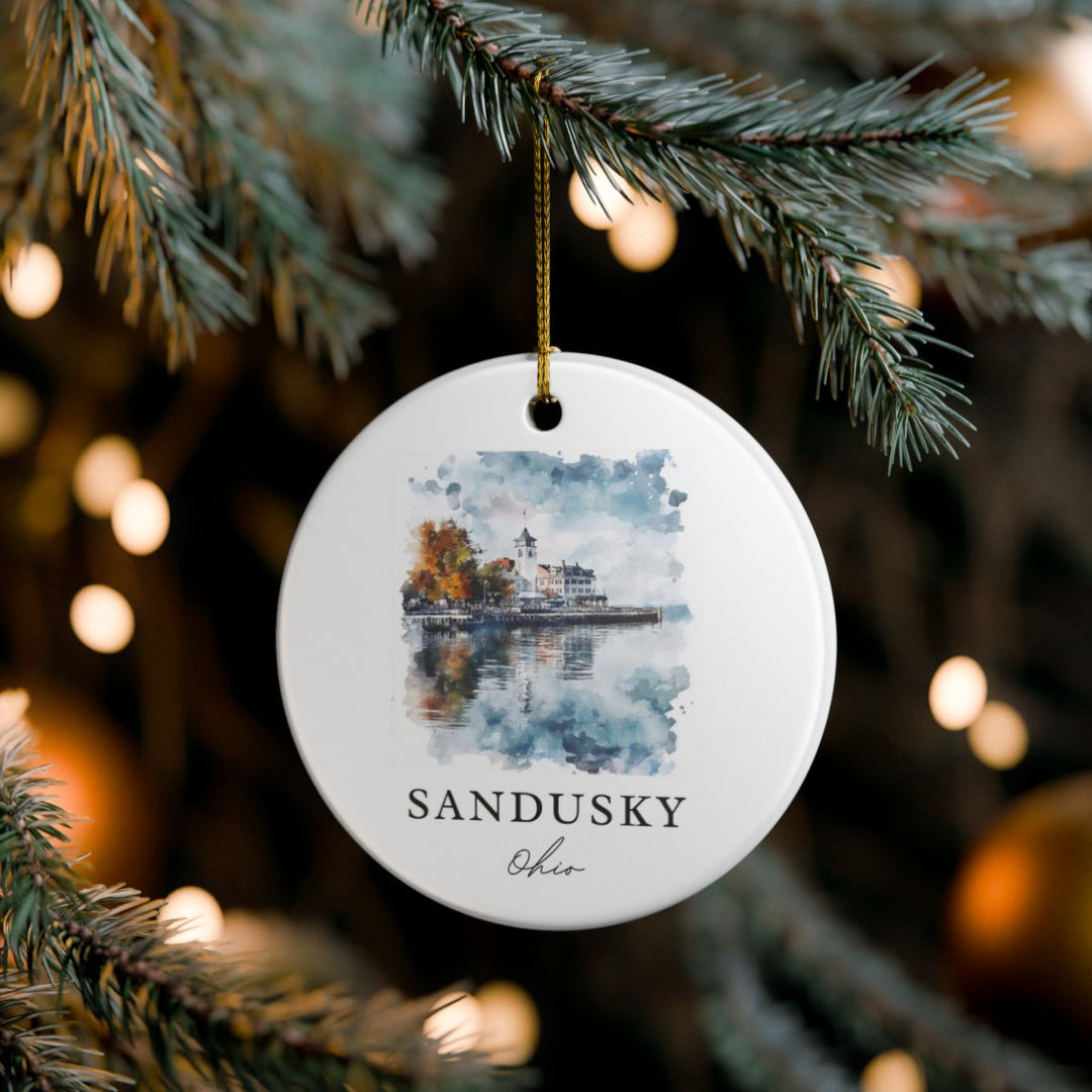 Sandusky Ohio USA Ornament: Unique Sandusky Souvenir, Sandusky Ohio Xmas Decor, and Authentic Sandusky Gift