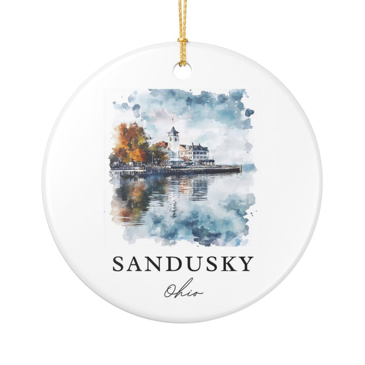 Sandusky Ohio USA Ornament: Unique Sandusky Souvenir, Sandusky Ohio Xmas Decor, and Authentic Sandusky Gift