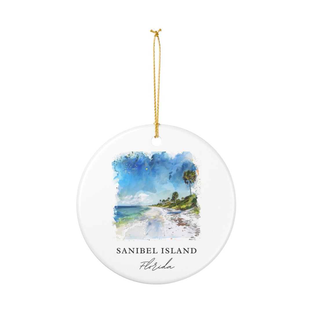 Sanibel Island Florida USA Ornament: Unique Sanibel Island Souvenir, Sanibel Island Florida Xmas Decor, and Authentic Sanibel Island Gift