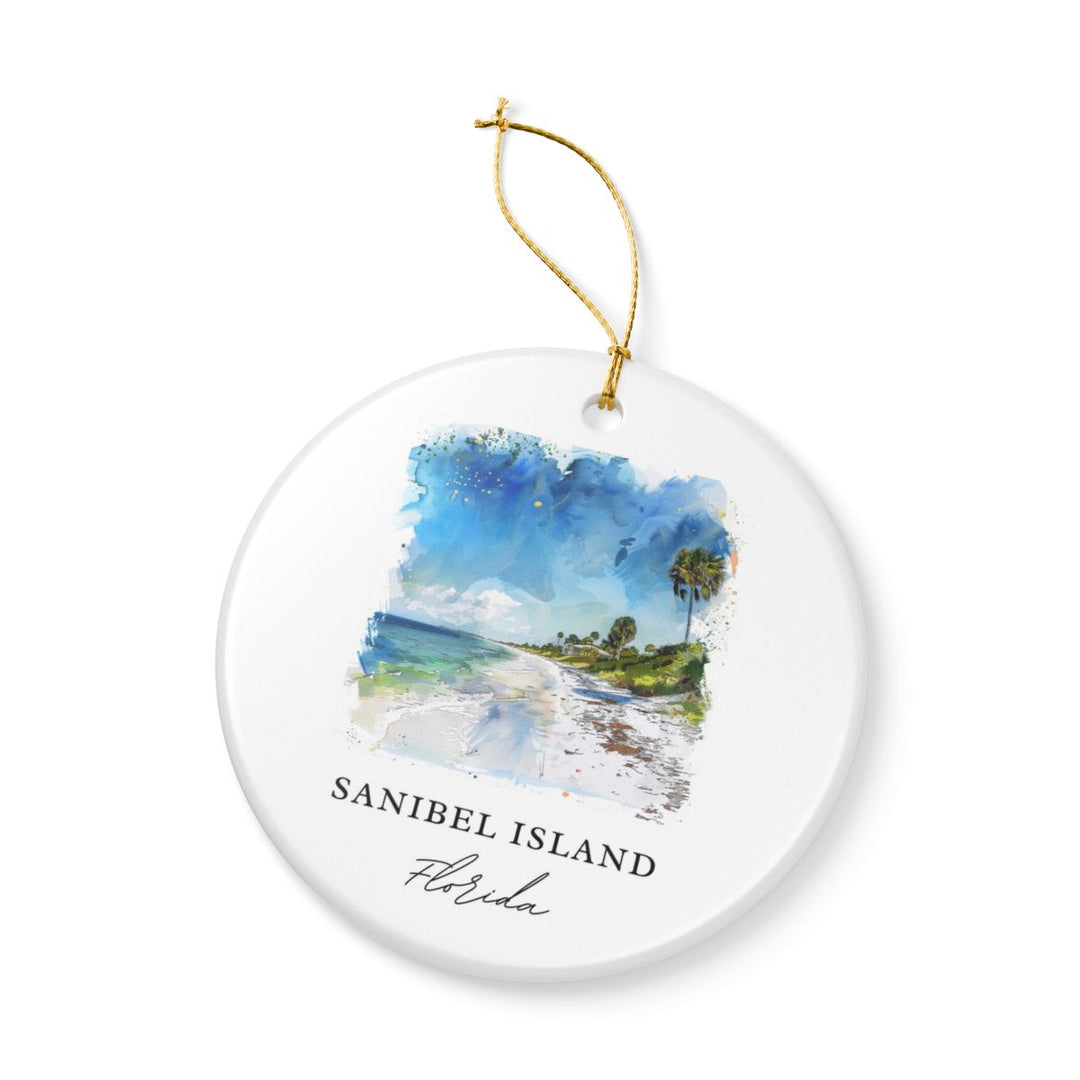 Sanibel Island Florida USA Ornament: Unique Sanibel Island Souvenir, Sanibel Island Florida Xmas Decor, and Authentic Sanibel Island Gift