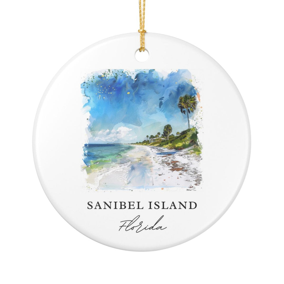 Sanibel Island Florida USA Ornament: Unique Sanibel Island Souvenir, Sanibel Island Florida Xmas Decor, and Authentic Sanibel Island Gift