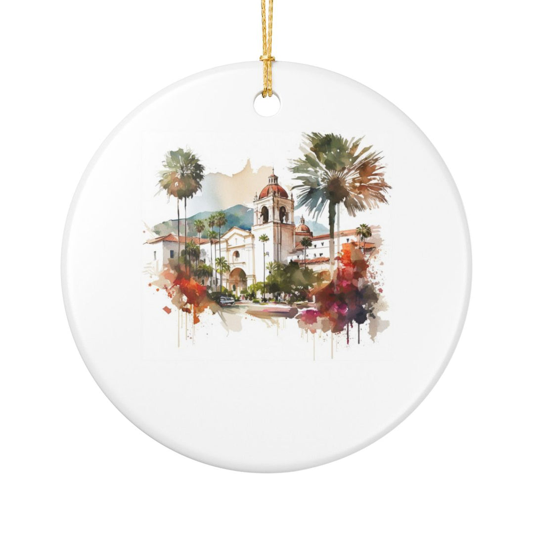 Santa Barbara California USA Ornament: Unique Santa Barbara Souvenir, Santa Barbara California Xmas Decor, and Authentic Santa Barbara Gift