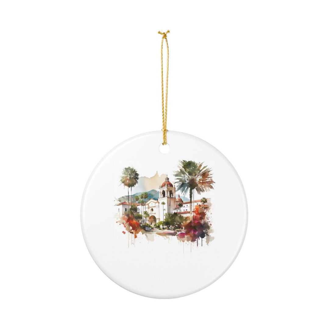 Santa Barbara California USA Ornament: Unique Santa Barbara Souvenir, Santa Barbara California Xmas Decor, and Authentic Santa Barbara Gift