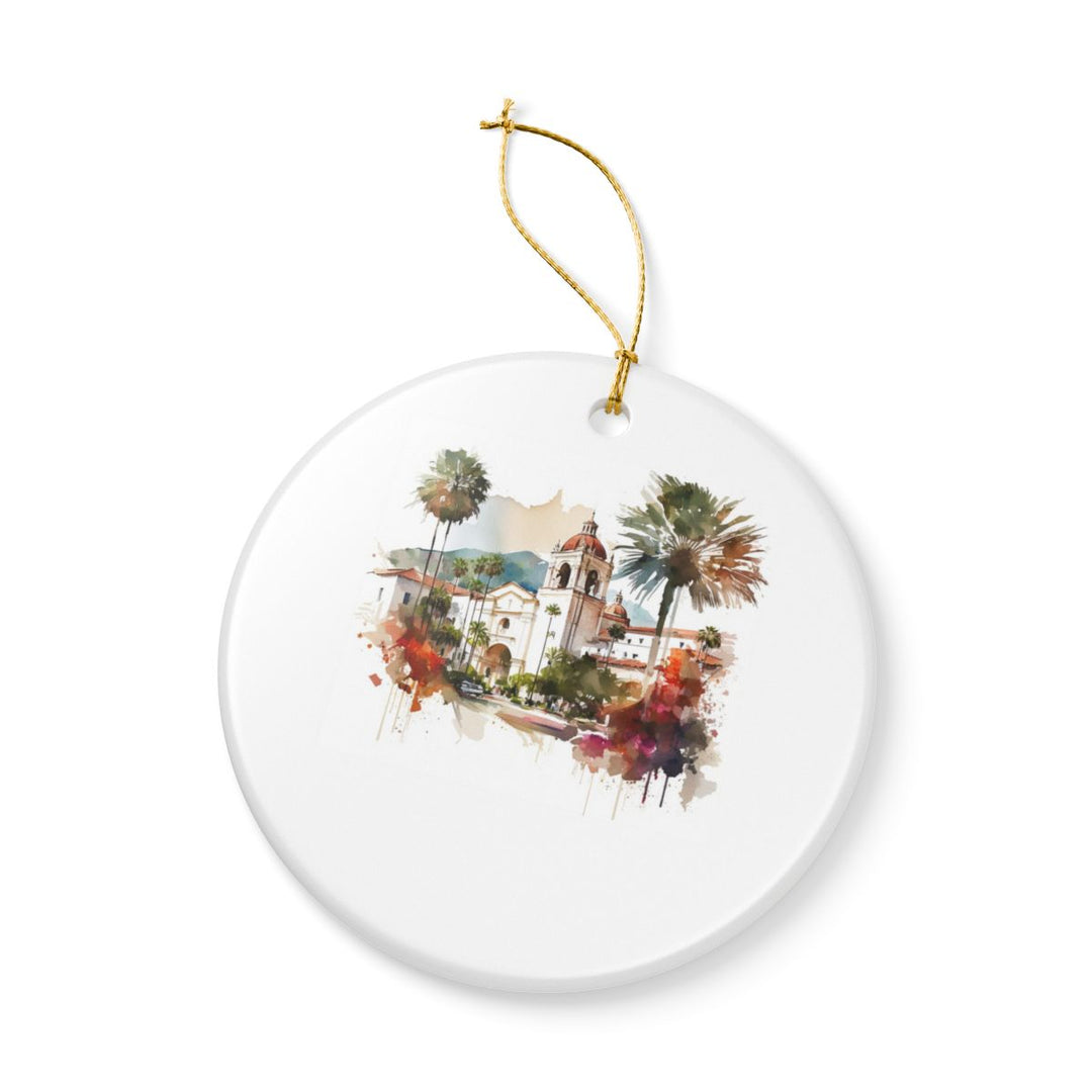 Santa Barbara California USA Ornament: Unique Santa Barbara Souvenir, Santa Barbara California Xmas Decor, and Authentic Santa Barbara Gift