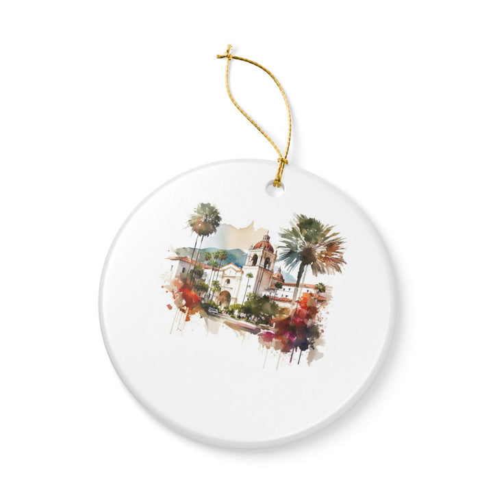 Santa Barbara California USA Ornament: Unique Santa Barbara Souvenir, Santa Barbara California Xmas Decor, and Authentic Santa Barbara Gift