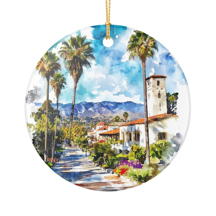 Santa Barbara California USA Ornament: Unique Santa Barbara Souvenir, Santa Barbara California Xmas Decor, and Authentic Santa Barbara Gift