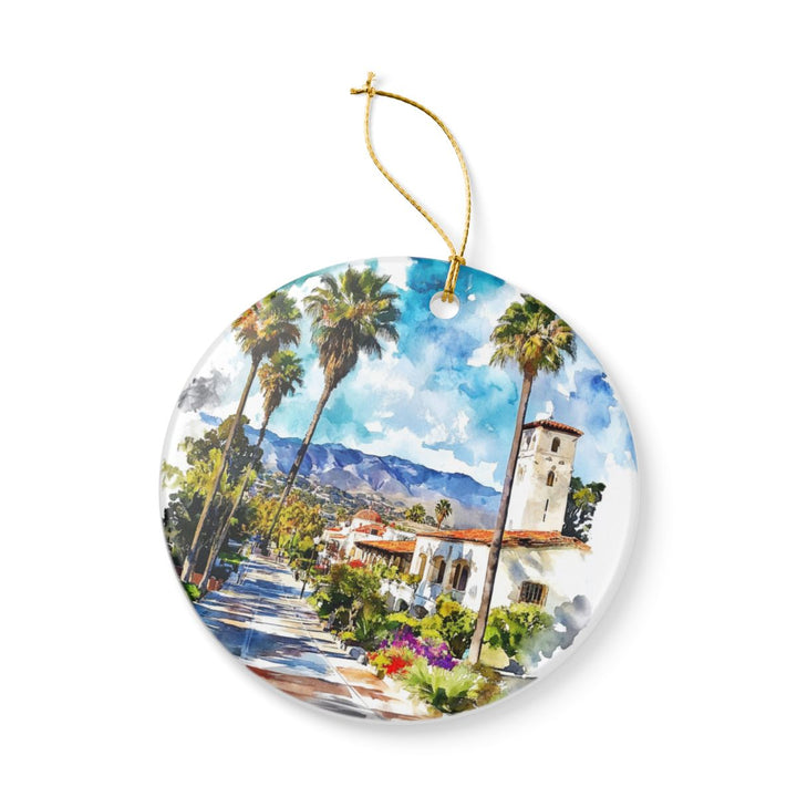 Santa Barbara California USA Ornament: Unique Santa Barbara Souvenir, Santa Barbara California Xmas Decor, and Authentic Santa Barbara Gift