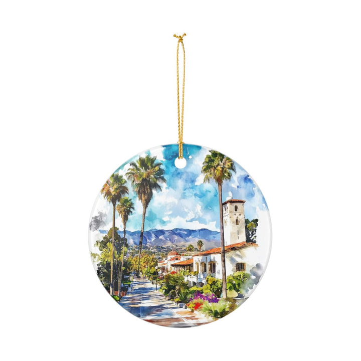 Santa Barbara California USA Ornament: Unique Santa Barbara Souvenir, Santa Barbara California Xmas Decor, and Authentic Santa Barbara Gift