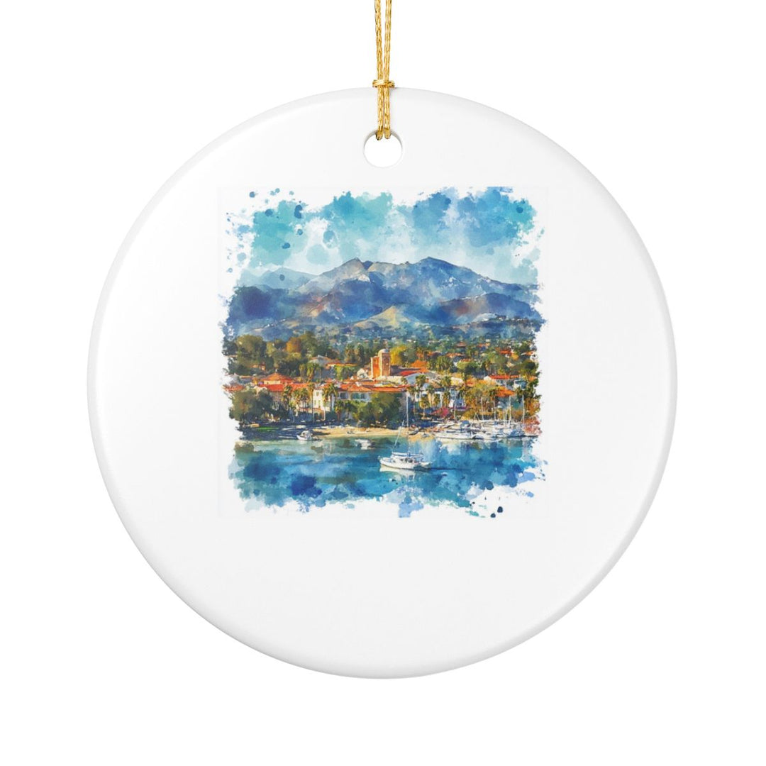 Santa Barbara California USA Ornament: Unique Santa Barbara Souvenir, Santa Barbara California Xmas Decor, and Authentic Santa Barbara Gift