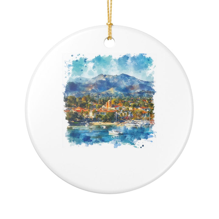 Santa Barbara California USA Ornament: Unique Santa Barbara Souvenir, Santa Barbara California Xmas Decor, and Authentic Santa Barbara Gift