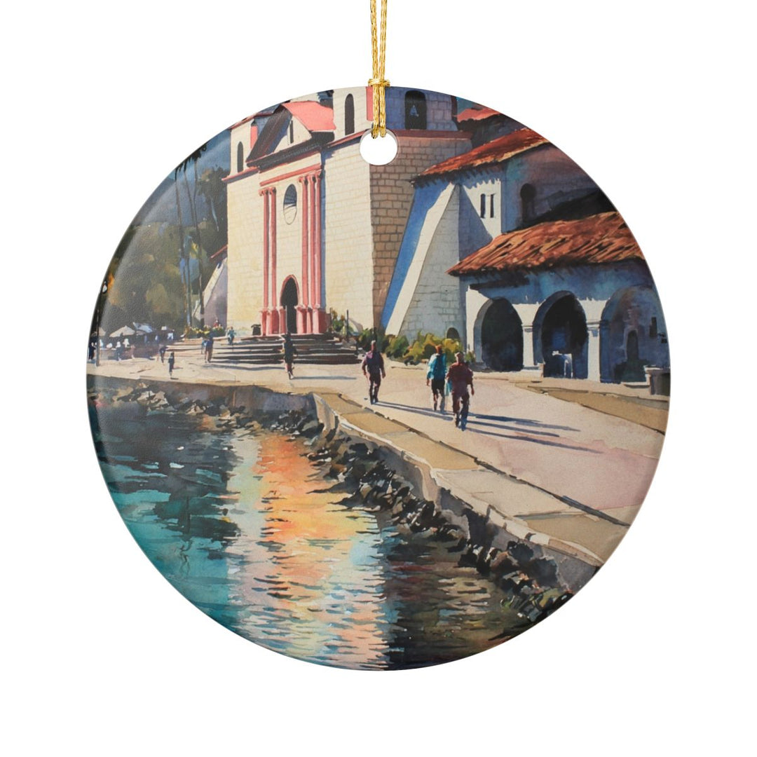 Santa Barbara California USA Ornament: Unique Santa Barbara Souvenir, Santa Barbara California Xmas Decor, and Authentic Santa Barbara Gift