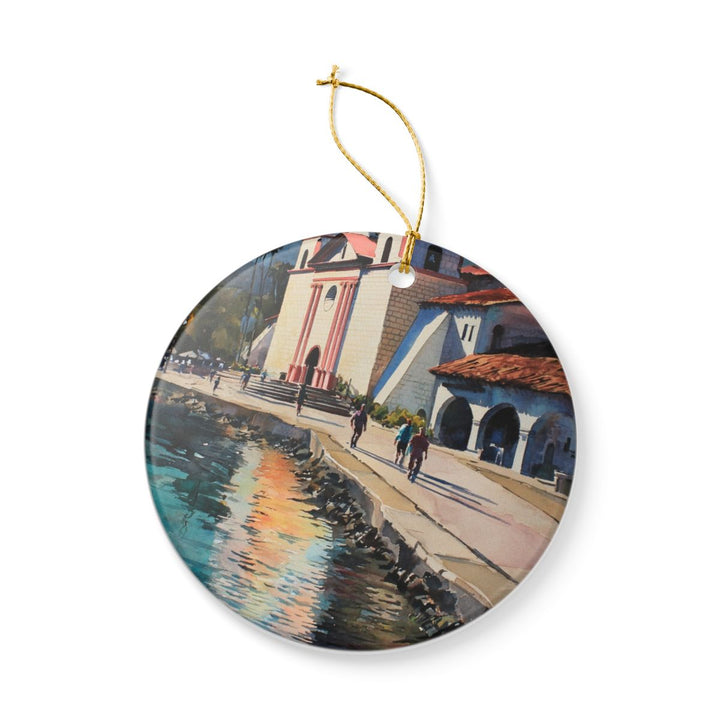 Santa Barbara California USA Ornament: Unique Santa Barbara Souvenir, Santa Barbara California Xmas Decor, and Authentic Santa Barbara Gift