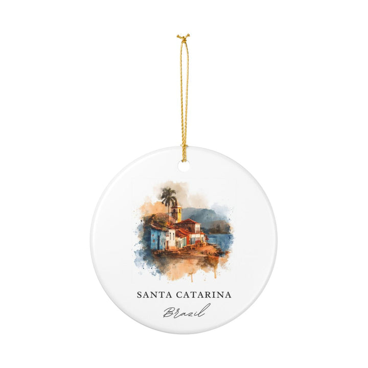 Santa Catarina Brazil Ornament: Unique Santa Catarina Souvenir, Santa Catarina Brazil Xmas Decor, and Authentic Santa Catarina Gift