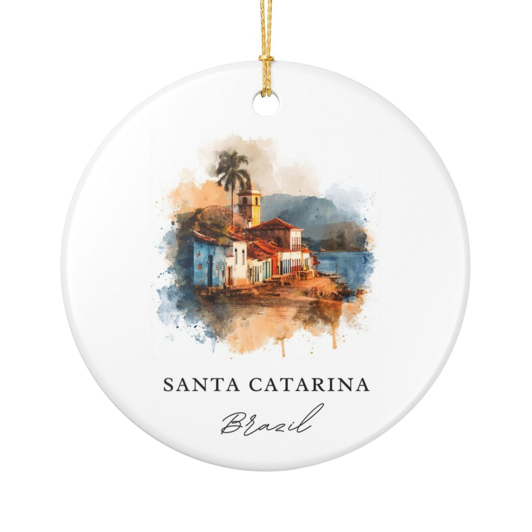 Santa Catarina Brazil Ornament: Unique Santa Catarina Souvenir, Santa Catarina Brazil Xmas Decor, and Authentic Santa Catarina Gift