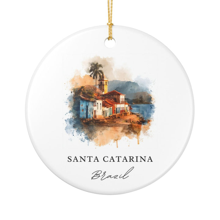 Santa Catarina Brazil Ornament: Unique Santa Catarina Souvenir, Santa Catarina Brazil Xmas Decor, and Authentic Santa Catarina Gift