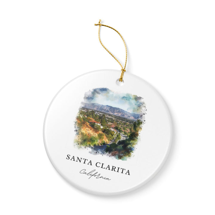 Santa Clarita California Ornament: Unique Santa Clarita Souvenir, Santa Clarita California Xmas Decor, and Authentic Santa Clarita Gift