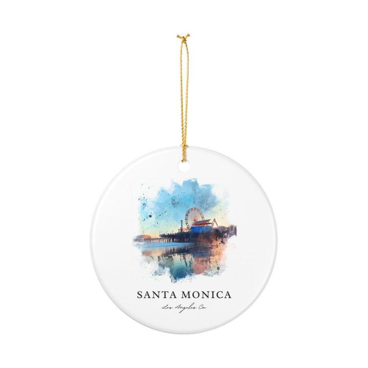 Santa Monica los Angeles CA Ornament: Unique Santa Monica los Angeles Souvenir, Santa Monica los Angeles California Xmas Decor