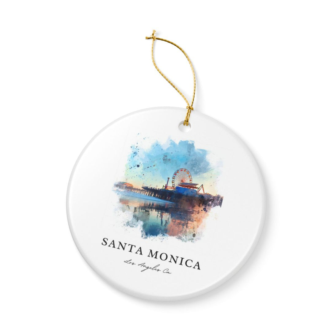 Santa Monica los Angeles CA Ornament: Unique Santa Monica los Angeles Souvenir, Santa Monica los Angeles California Xmas Decor