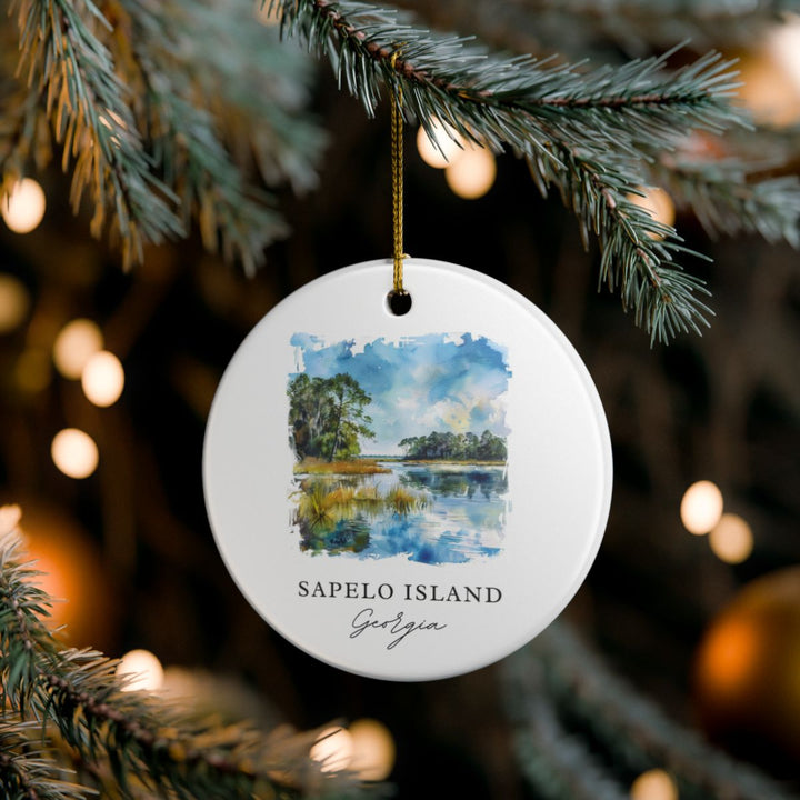 Sapelo Island Ornament: Unique Sapelo Island Souvenir, Sapelo Island Xmas Decor, and Authentic Sapelo Island Gift