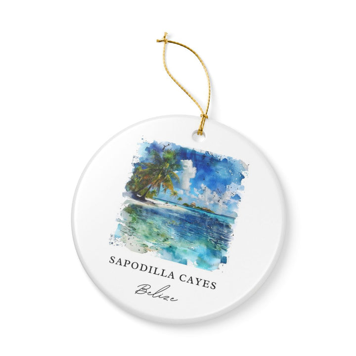 Sapodilla Cayes Belize Ornament: Unique Sapodilla Cayes Belize Souvenir, Sapodilla Cayes Belize Xmas Decor, and Authentic Sapodilla Cayes Belize Gift