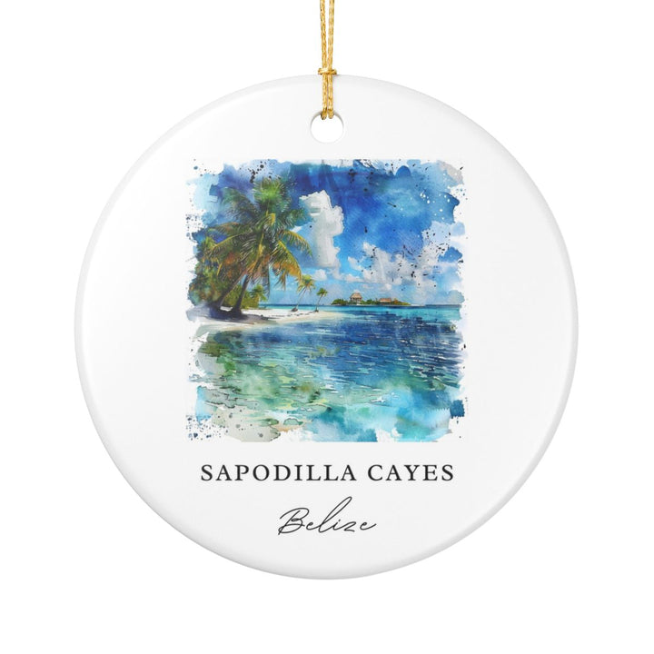 Sapodilla Cayes Belize Ornament: Unique Sapodilla Cayes Belize Souvenir, Sapodilla Cayes Belize Xmas Decor, and Authentic Sapodilla Cayes Belize Gift