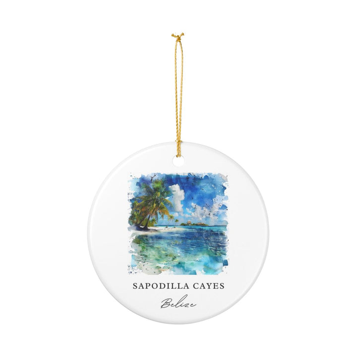 Sapodilla Cayes Belize Ornament: Unique Sapodilla Cayes Belize Souvenir, Sapodilla Cayes Belize Xmas Decor, and Authentic Sapodilla Cayes Belize Gift