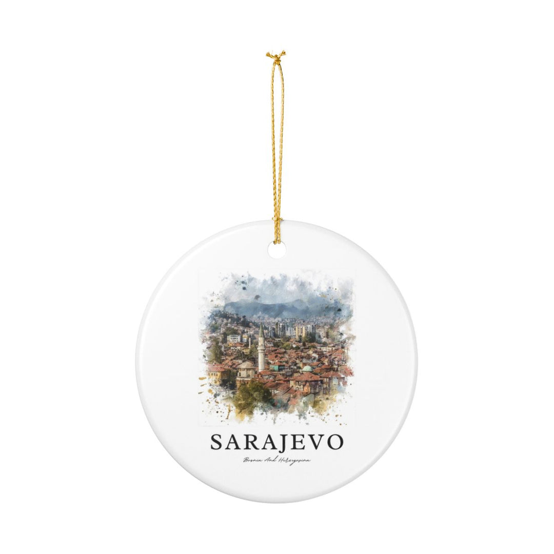 Sarajevo Bosnia and Herzegovina Ornament: Unique Sarajevo Bosnia and Herzegovina Souvenir, Sarajevo Bosnia and Herzegovina Xmas Decor