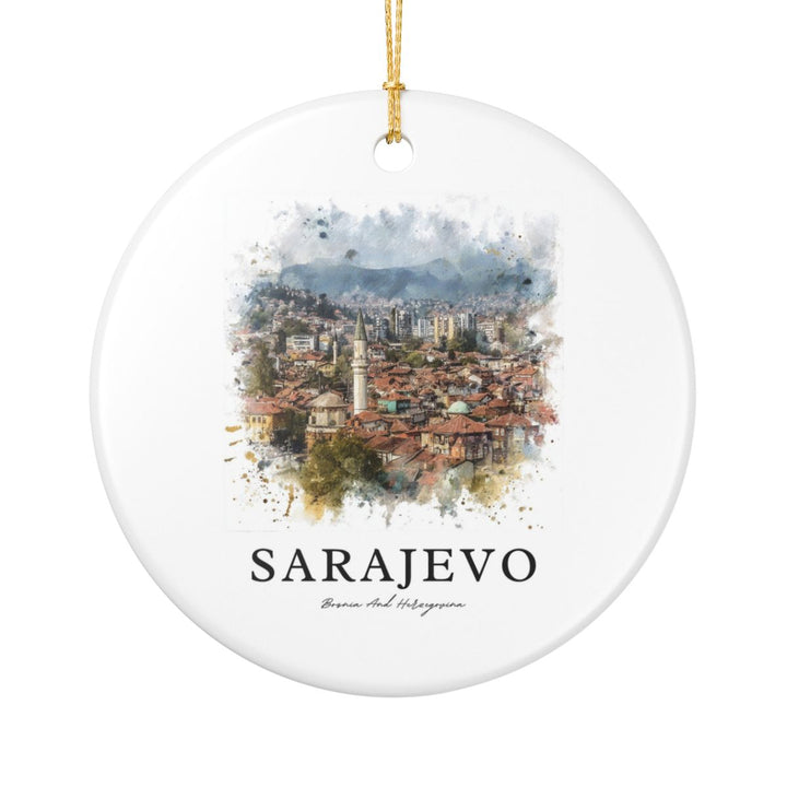 Sarajevo Bosnia and Herzegovina Ornament: Unique Sarajevo Bosnia and Herzegovina Souvenir, Sarajevo Bosnia and Herzegovina Xmas Decor