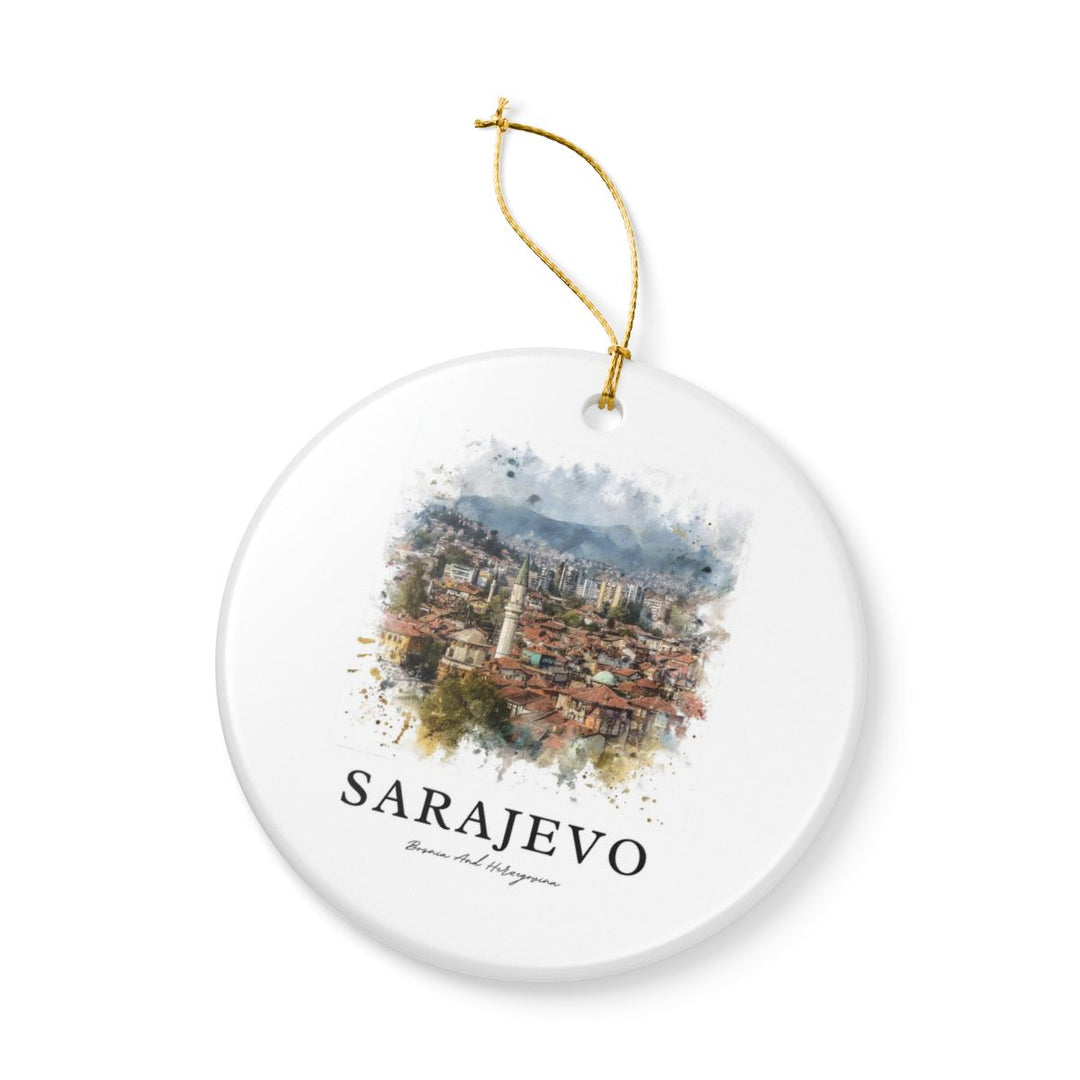 Sarajevo Bosnia and Herzegovina Ornament: Unique Sarajevo Bosnia and Herzegovina Souvenir, Sarajevo Bosnia and Herzegovina Xmas Decor