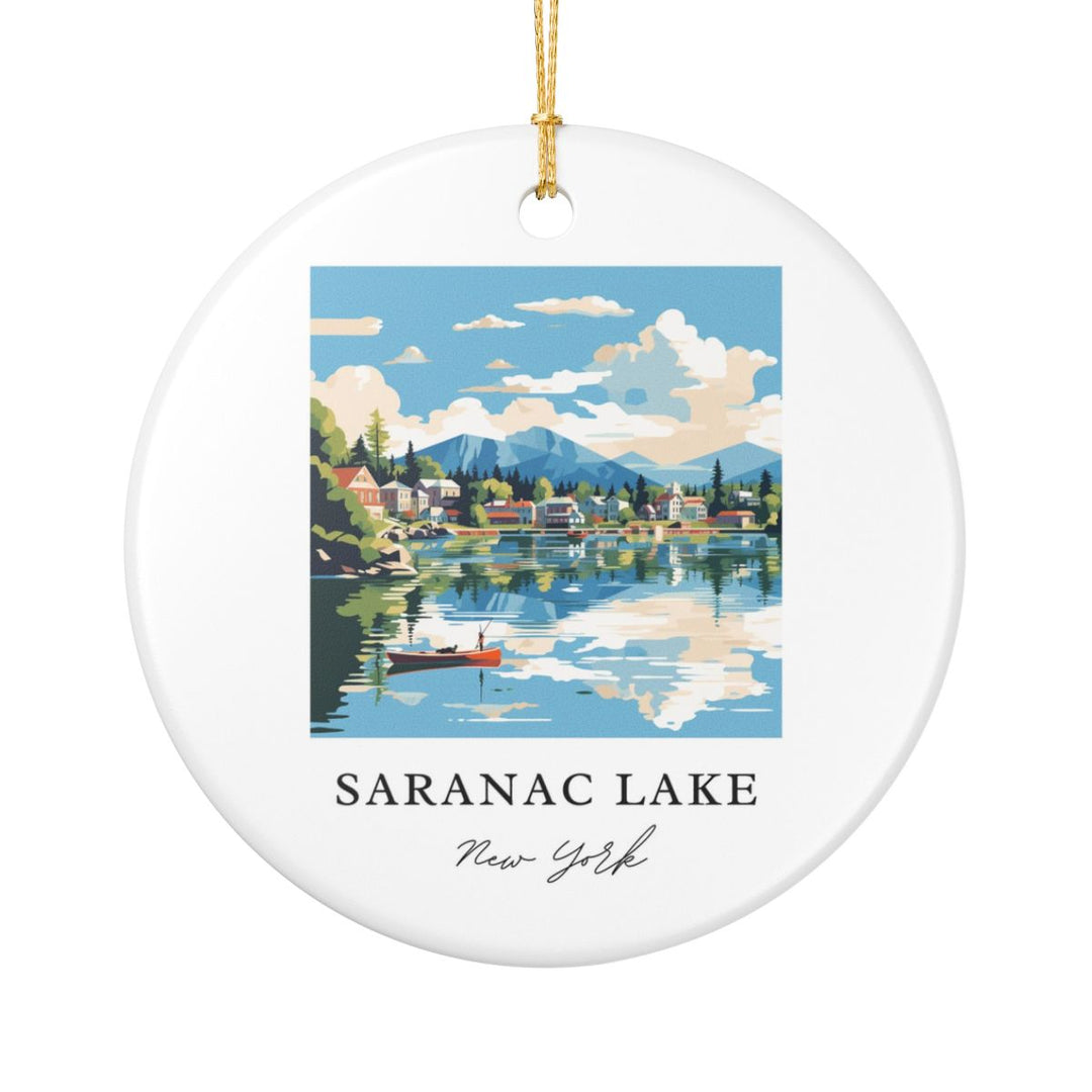 Saranac Lake New York Ornament: Unique Saranac Lake Souvenir, Saranac Lake New York Xmas Decor, and Authentic Saranac Lake Gift