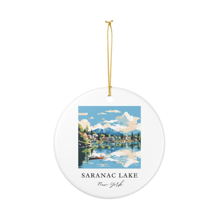 Saranac Lake New York Ornament: Unique Saranac Lake Souvenir, Saranac Lake New York Xmas Decor, and Authentic Saranac Lake Gift