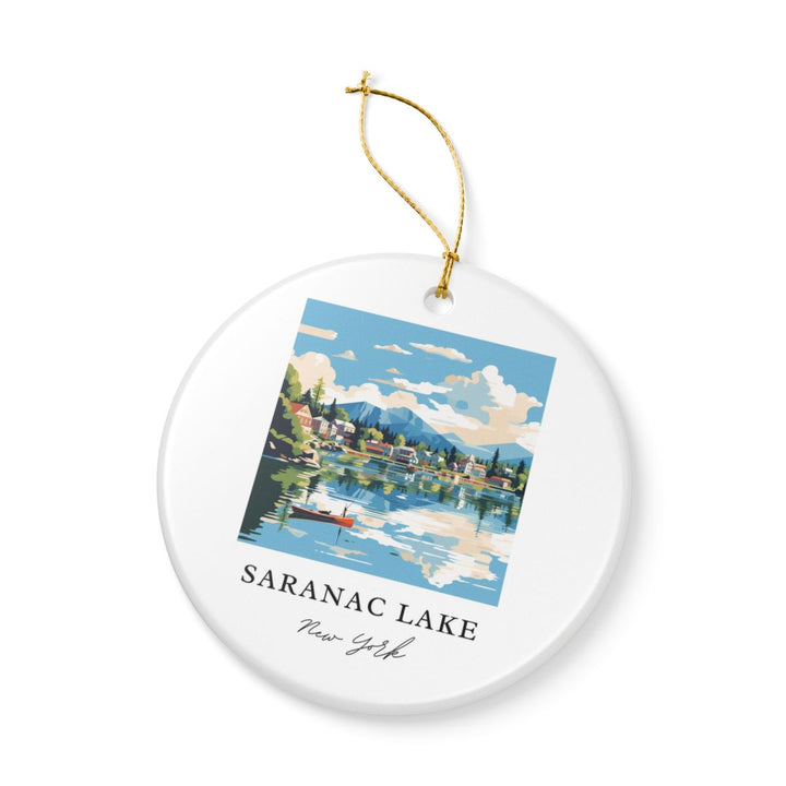 Saranac Lake New York Ornament: Unique Saranac Lake Souvenir, Saranac Lake New York Xmas Decor, and Authentic Saranac Lake Gift